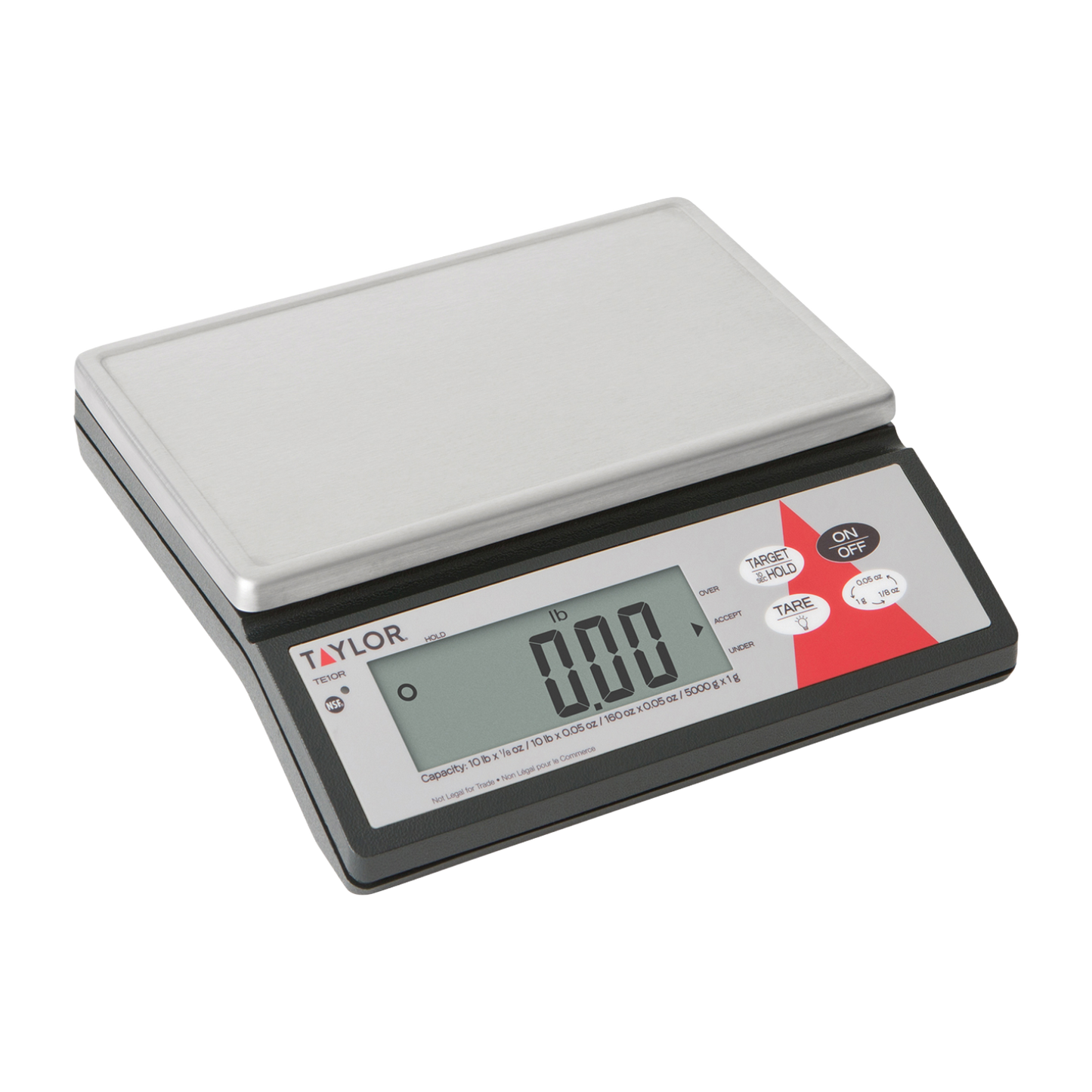 Taylor TE10R 10 lb. Capacity Commercial Digital Portion Control Scale