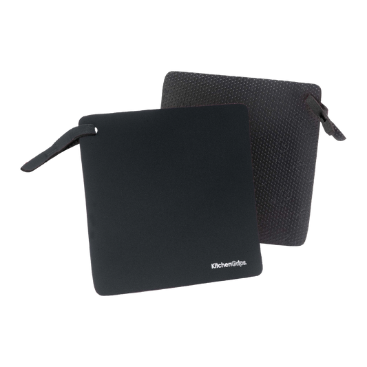 Browne 110301-10 Black Cuisipro FLXaPrene Pot Grabbers, 7" x 7" - 2/Pack
