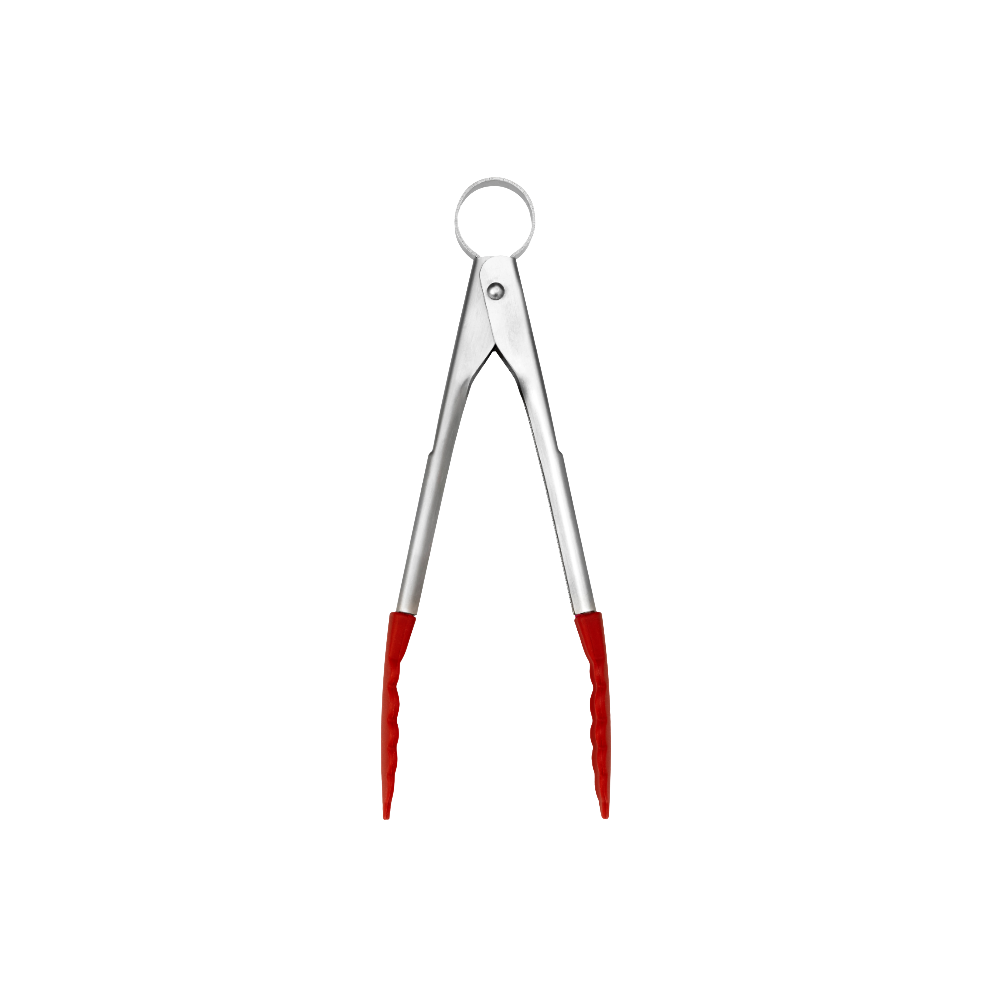 Browne 74708505 Cuisipro Piccolo Red Silicone Mini Tongs, 7"