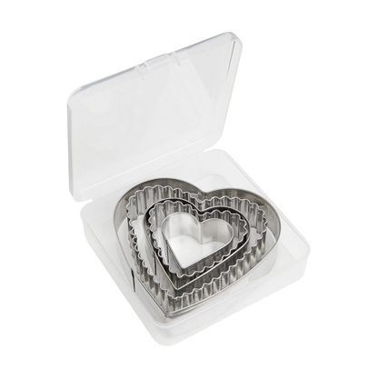Mrs. Anderson's Baking Stainless Steel Heart Cookie Cutter Set with Storage Case, 5-Piece