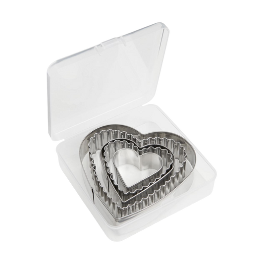 Mrs. Anderson's Baking Stainless Steel Heart Cookie Cutter Set with Storage Case, 5-Piece