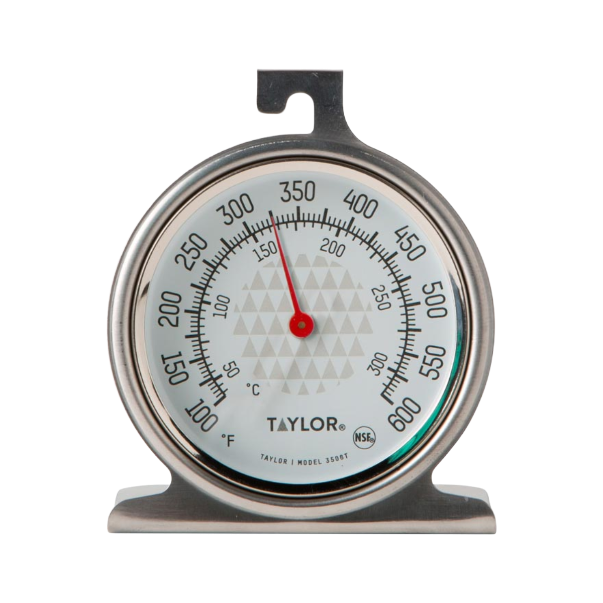 Taylor 3506FS 2-1/2" Dial Stainless Steel Oven Thermometer, 100°F to 600°F