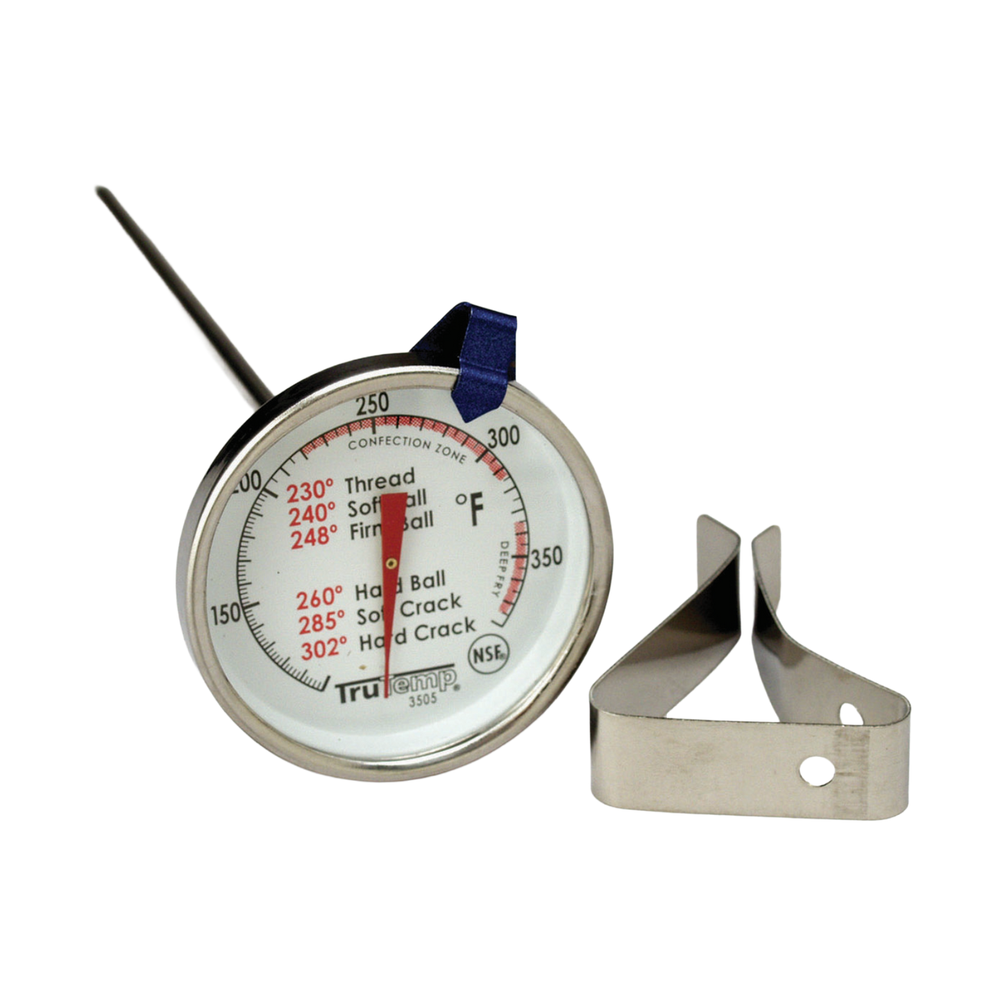 Taylor 3505 2" Dial Candy, Jelly & Deep Fry Thermometer with 6" Stem, -40°F to 450°F