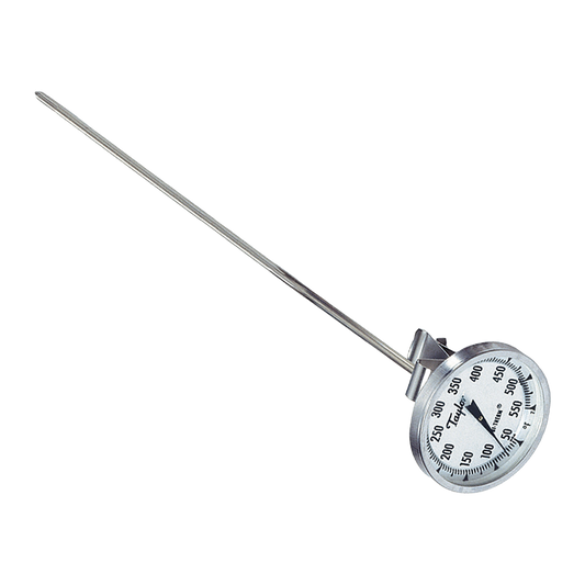 Taylor 6084J8 2" BiTherm Candy & Deep Fry Thermometer with 8" Stem, 50°F to 550°F