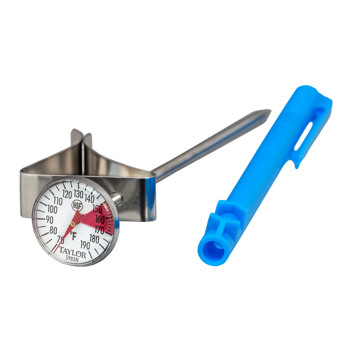 Taylor 5985N 1" Dial Hot Beverage Thermometer with 5" Stem, 70°F to 190°F