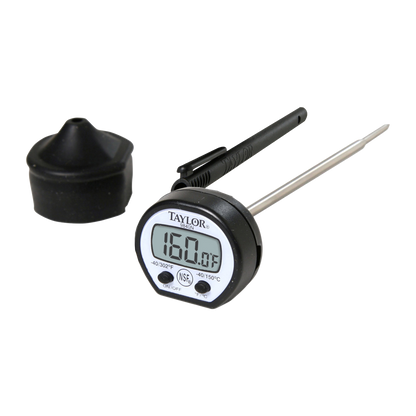 Taylor 9840RB Digital Pocket Thermometer with Protective Rubber Boot, -40°F to 302°F