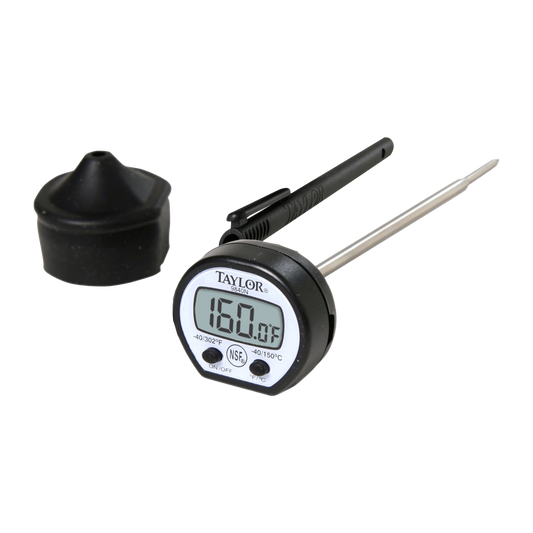 Taylor 9840RB Digital Pocket Thermometer with Protective Rubber Boot, -40°F to 302°F