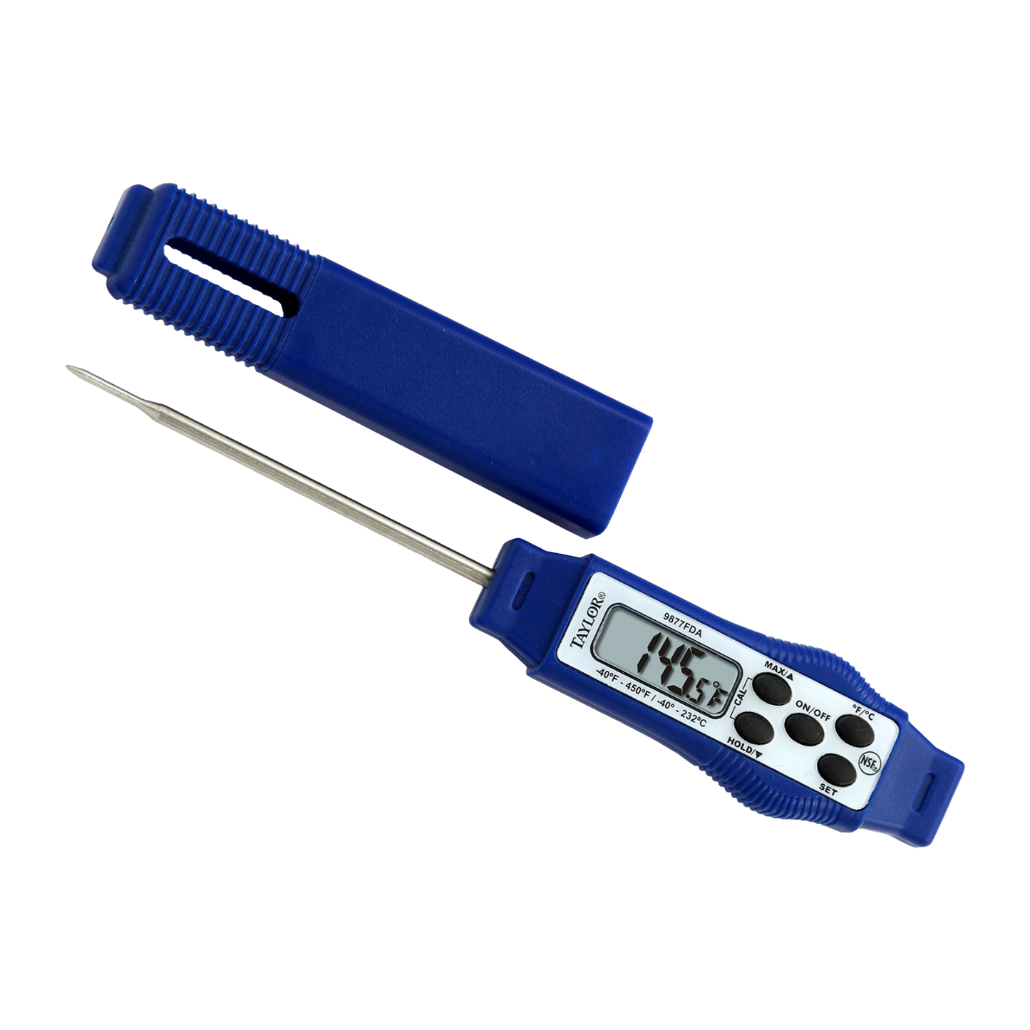 Taylor 9877FDA Compact Waterproof Digital Pocket Thermometer, -40°F to 450°F