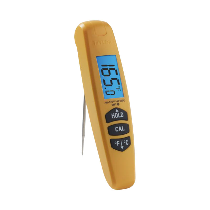 Taylor 9867FDA Digital Folding Thermocouple Thermometer with Backlit Display, -40°F to 572°F