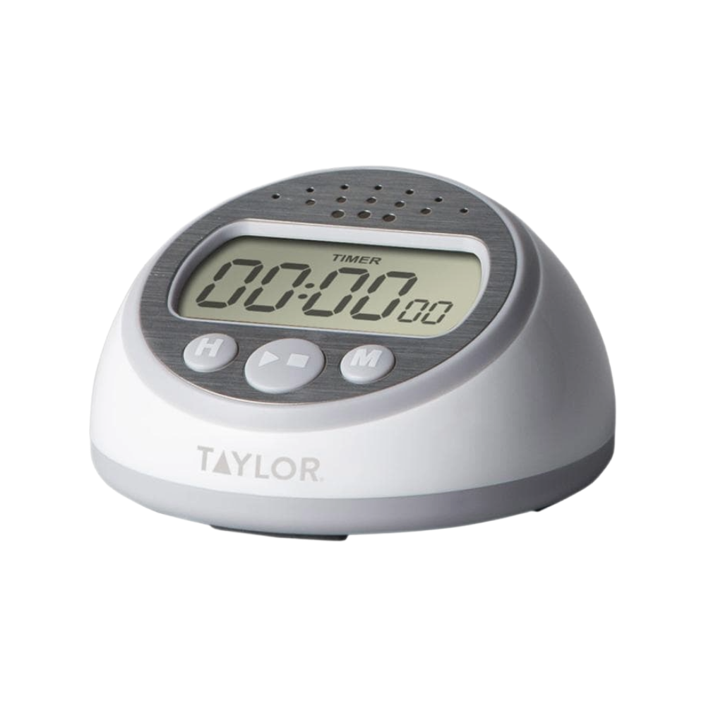 Taylor 5873 24-Hour Digital Kitchen Timer & Clock with 95 dB Alarm - White