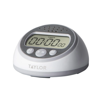 Taylor 5873 24-Hour Digital Kitchen Timer & Clock with 95 dB Alarm - White