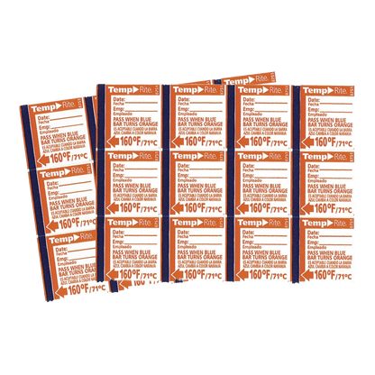 Taylor 8751 TempRite 160°F Adhesive Dishwasher Temperature Labels - 24/Pack