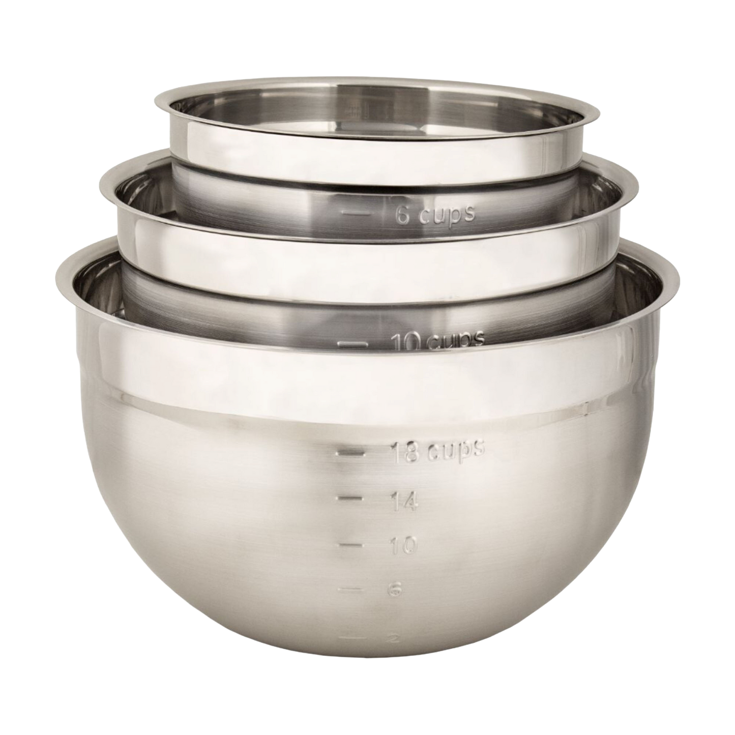 Browne 747390 Cuisipro Stainless Steel Mixing Bowl Set, 3-Piece