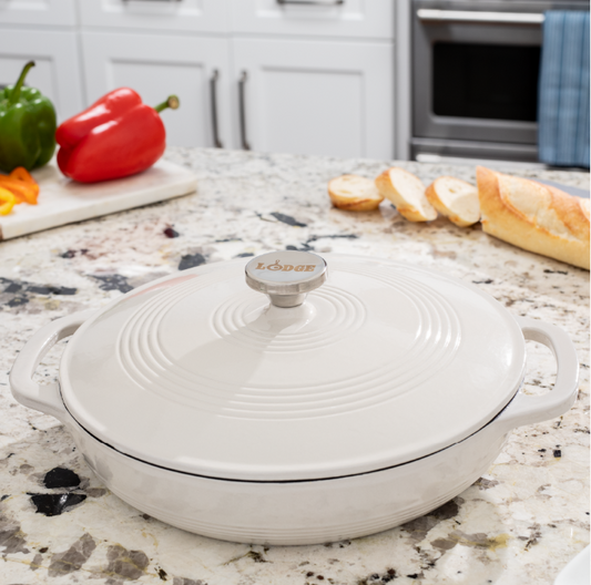 Lodge Casserole Dish Oyster White 3.6 qt.