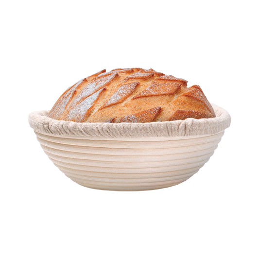 Mrs. Anderson's Baking Rattan Round Bread Proofing Basket with Liner, 9"