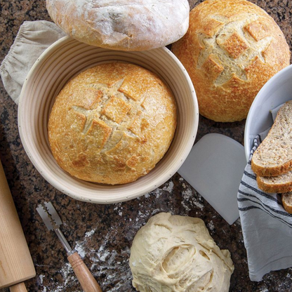 Mrs. Anderson's Baking Rattan Round Bread Proofing Basket with Liner, 9"