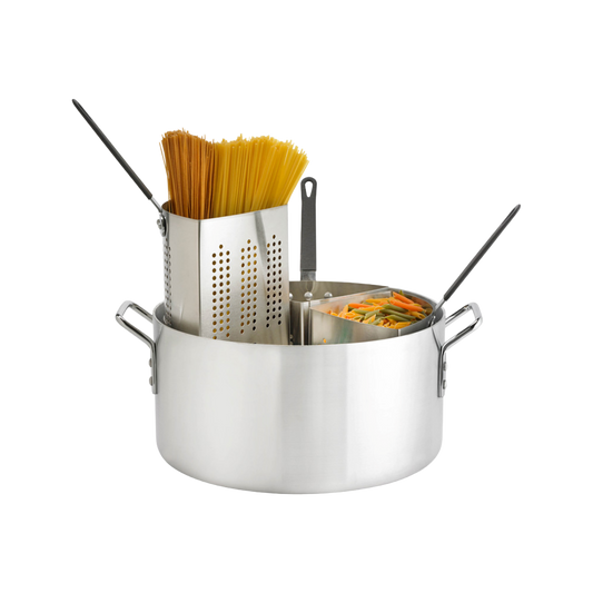 Browne 5813318 Thermalloy Aluminum Pasta Cooker Set, 20 qt, 5-Piece