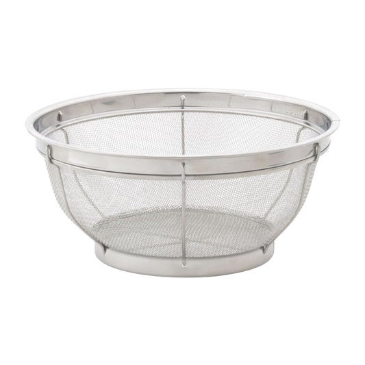HIC Kitchen Stainless Steel Reinforced Mesh Colander with Footed Base, 11.5"