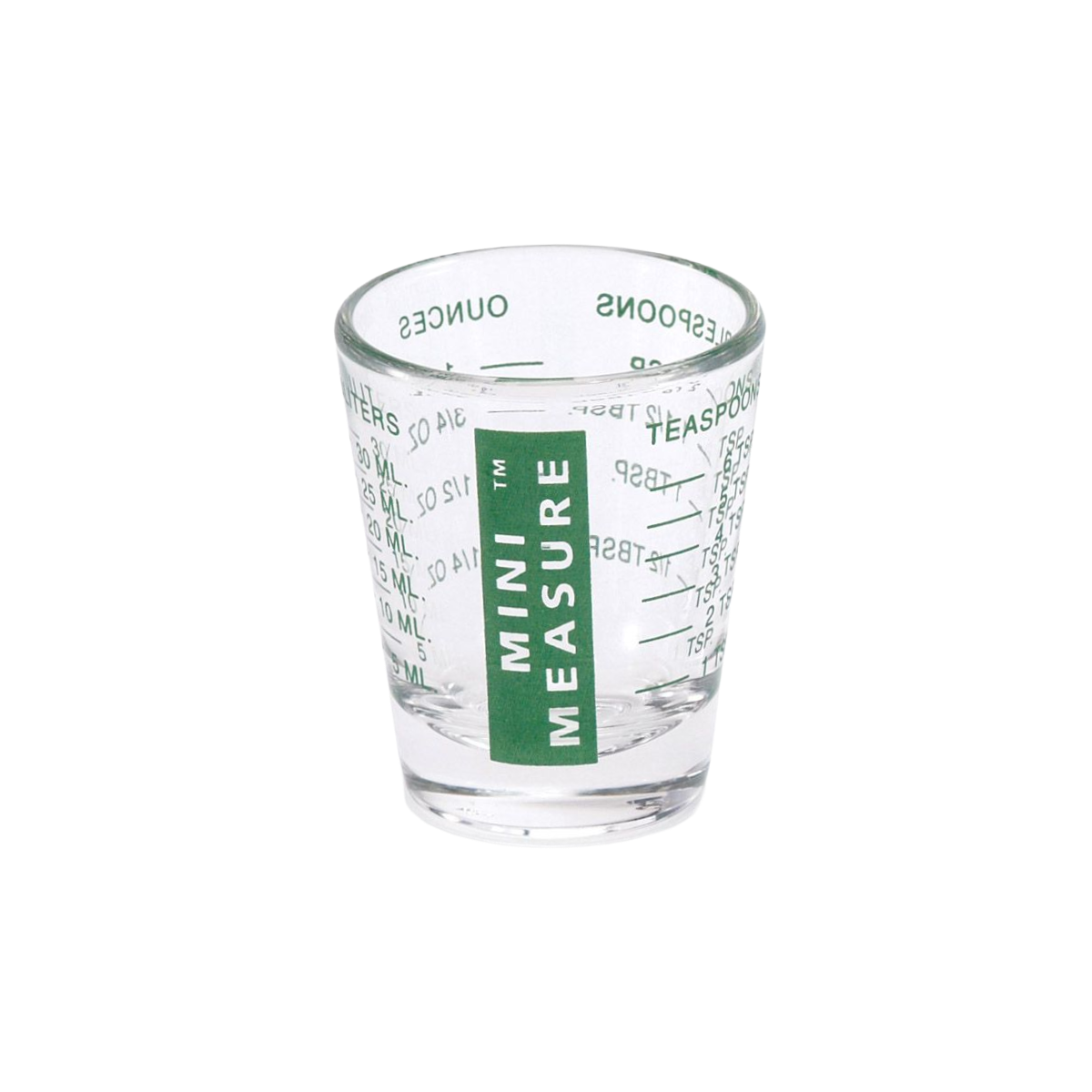 Kolder Mini Measure Glass with Green Markings, 1 oz