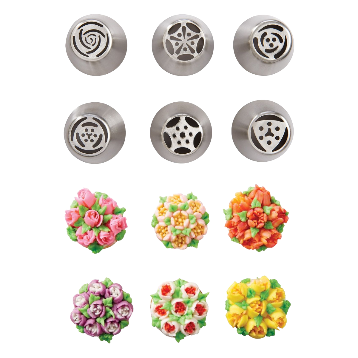 Mrs. Anderson's Baking Stainless Steel Russian Decorating Tips, 6-Piece
