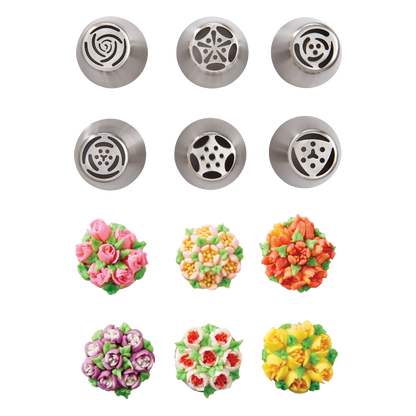 Mrs. Anderson's Baking Stainless Steel Russian Decorating Tips, 6-Piece