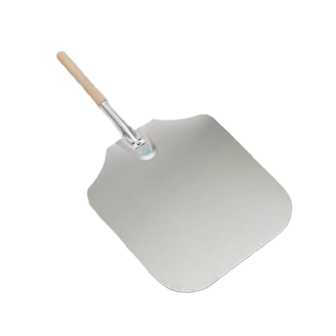American Metalcraft 3016 16" x 18" Aluminum Pizza Peel with Wood Handle - 30"L