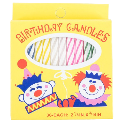 Sterno 2-1/8" Multi-Colored Birthday Candles - 12 Packs/Box