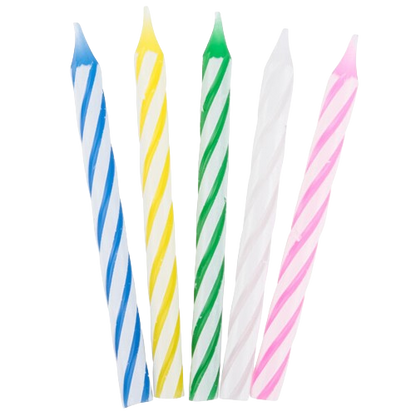 Sterno 2-1/8" Multi-Colored Birthday Candles - 12 Packs/Box