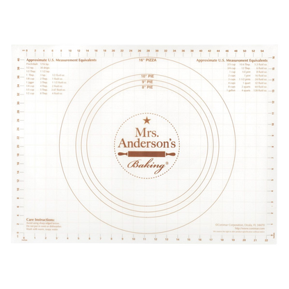 Mrs. Anderson's Baking Non-Slip Plastic Pastry Rolling Mat with Measurement Guides, 18" x 24"