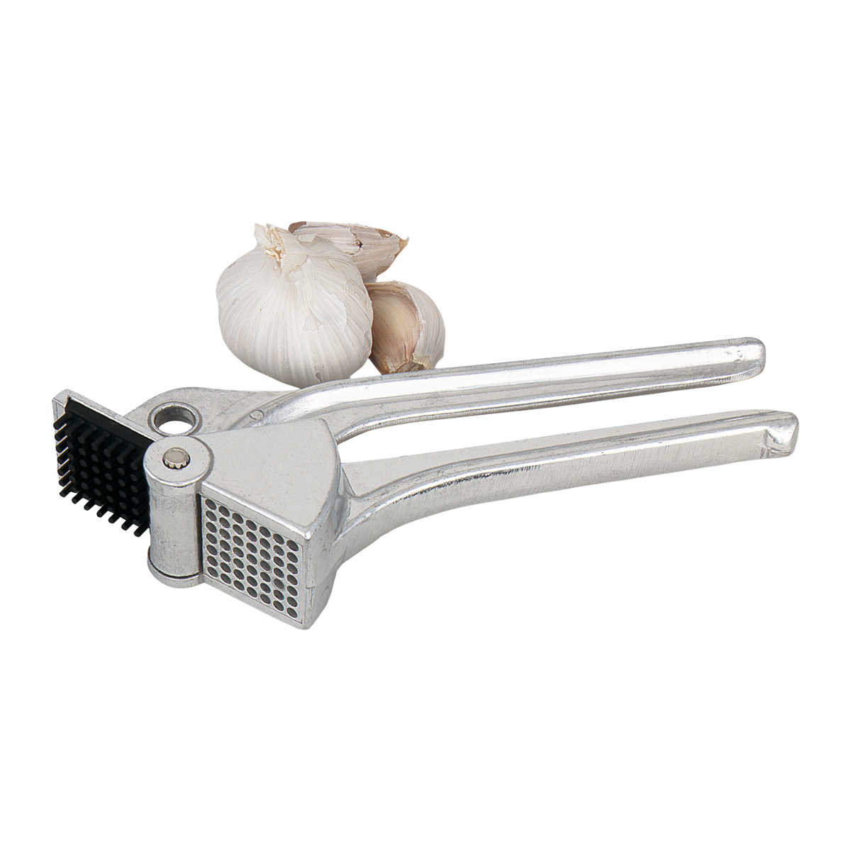 Browne 575769 Aluminum Self-Cleaning Garlic Press, 8"
