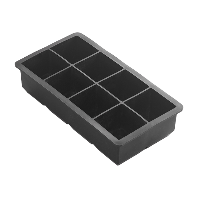 American Metalcraft SMSC8 8-Compartment 2" Square Silicone Ice Mold - Black