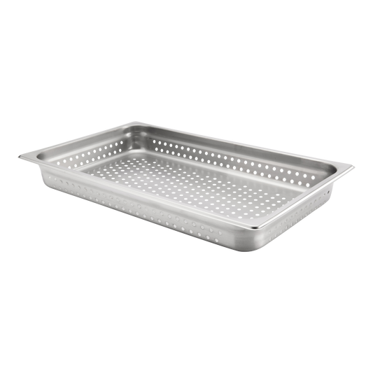 Browne 5781112 Stainless Steel Anti-Jam Perforated Full Size Steam Table Pan 6" Deep, 21.2 qt