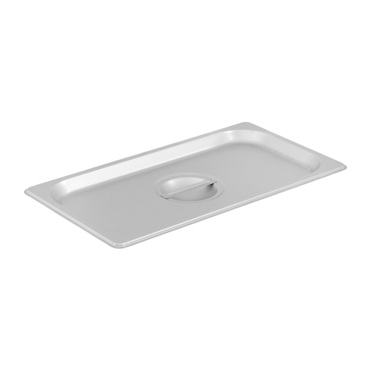 Browne 575548 Stainless Steel Solid Steam Table Pan Cover with Handle, 1/3 Size