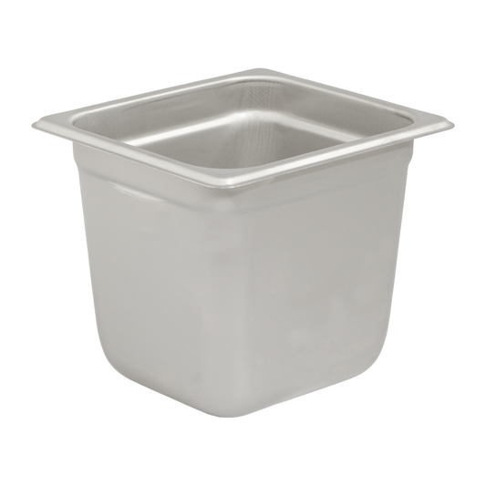Browne 5781606 Stainless Steel 1/6 Size Anti-Jam Steam Table Pan 6" Deep, 2.8 qt