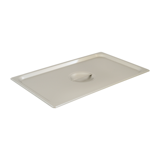 Browne 575528 Stainless Steel Flat Handled Steam Table Pan Cover, Full Size