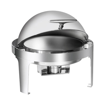 Browne 575138 Rondo Stainless Steel Round Roll Top Chafer, 7 qt