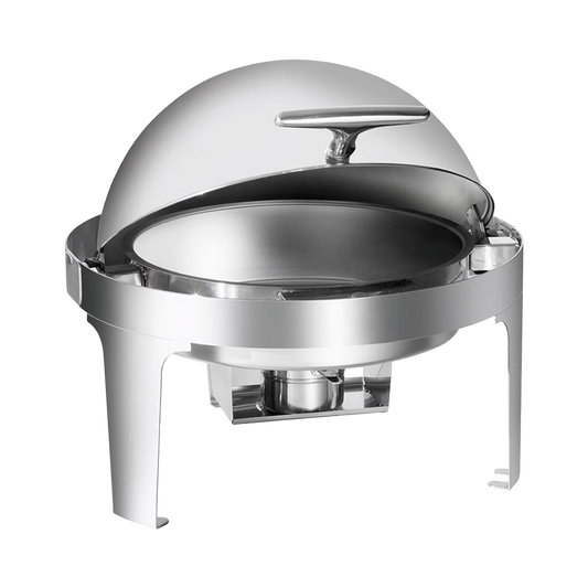 Browne 575138 Rondo Stainless Steel Round Roll Top Chafer, 7 qt