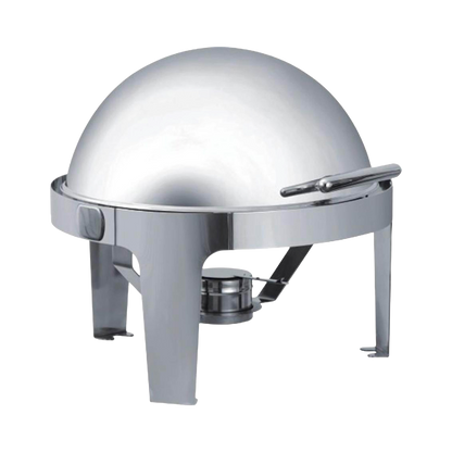 Browne 575138 Rondo Stainless Steel Round Roll Top Chafer, 7 qt