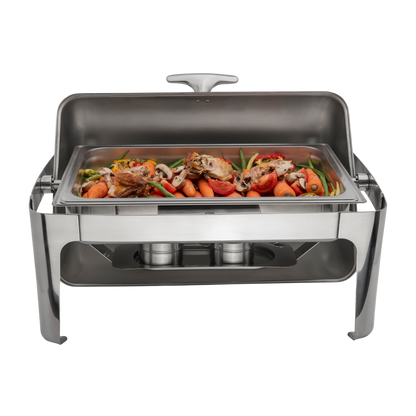 Browne 575137 Cadence Stainless Steel Roll Top Chafer, 9 qt