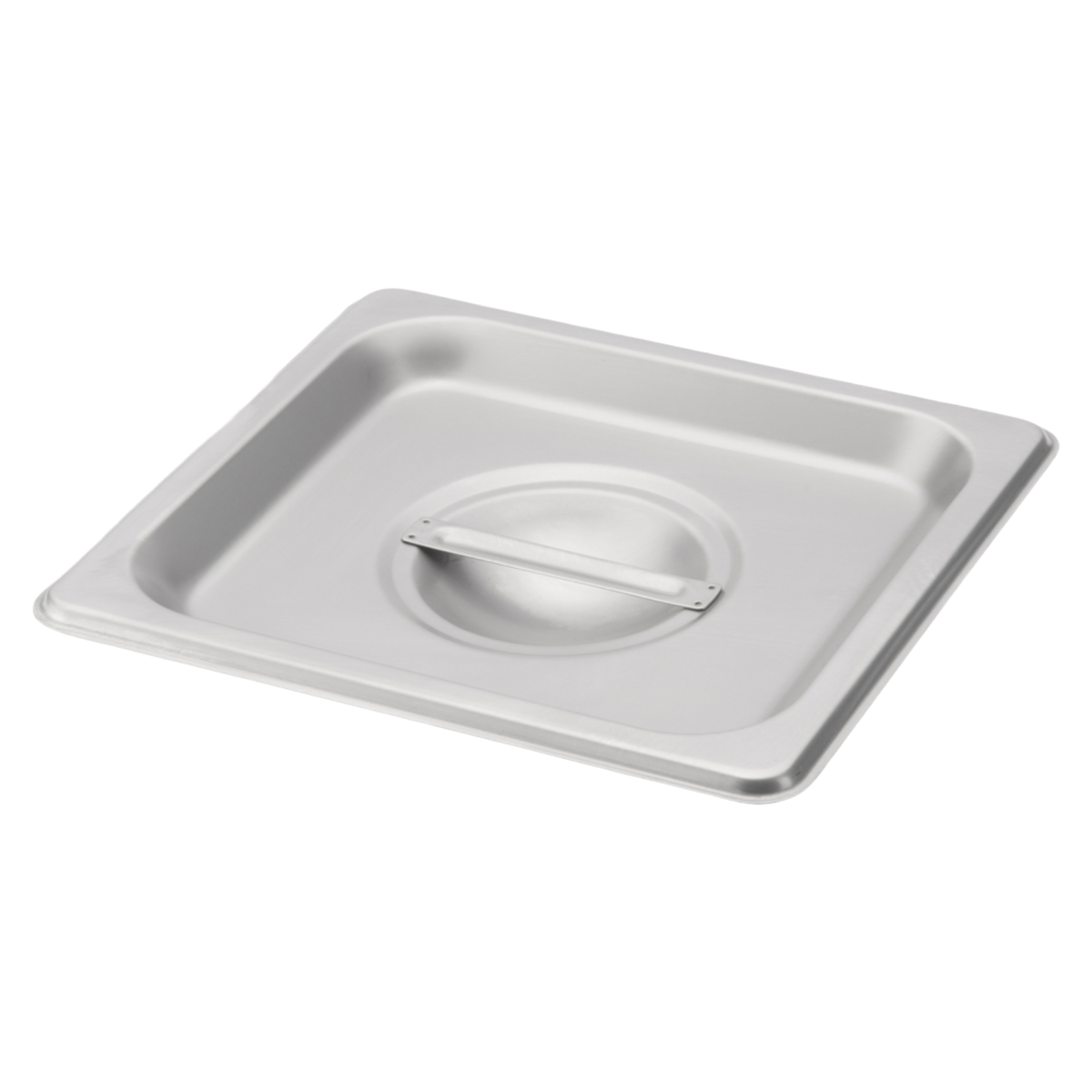 Browne 575568 Stainless Steel Solid Steam Table Pan Cover with Handle, 1/6 Size