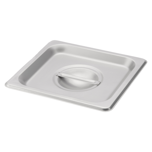 Browne 575568 Stainless Steel Solid Steam Table Pan Cover with Handle, 1/6 Size