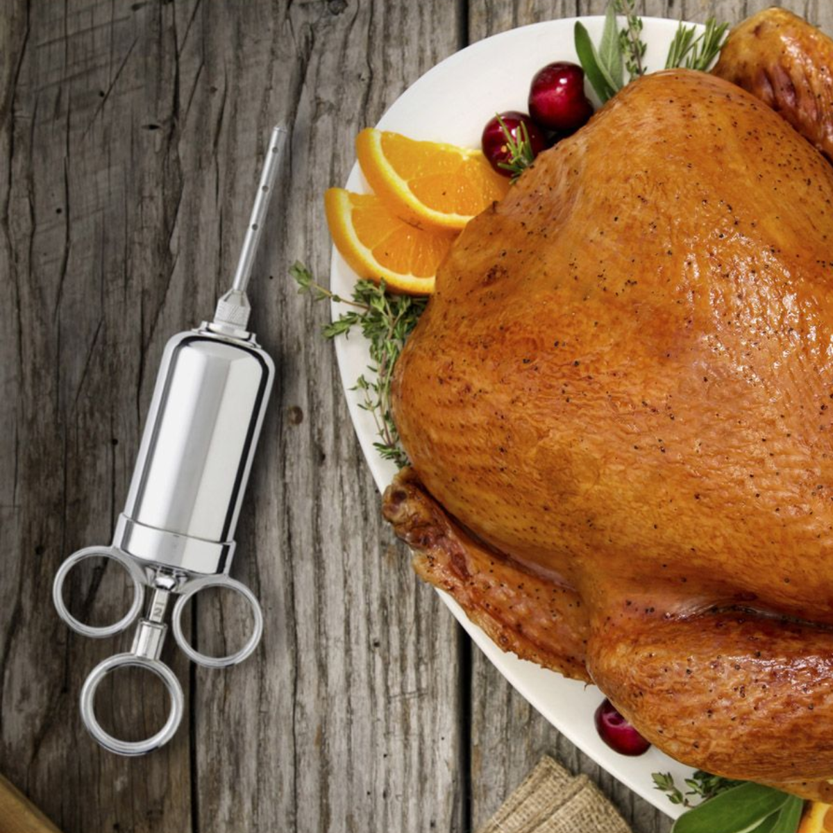 HIC Kitchen Roasting Meat Marinade Injector, 2 oz