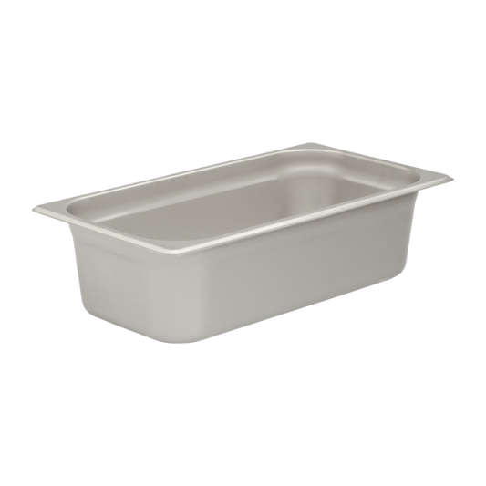 Browne 5781304 Stainless Steel Anti-Jam One-Third Size Steam Table Pan 4" Deep, 4.5 qt