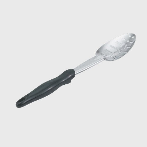 Ergo Grip Spoon Stainless Steel Black Handle Slotted 13-13/16"