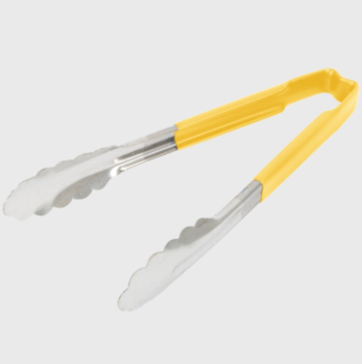 Vollrath Utility Tong Stainless Steel Yellow Handle 9.5"
