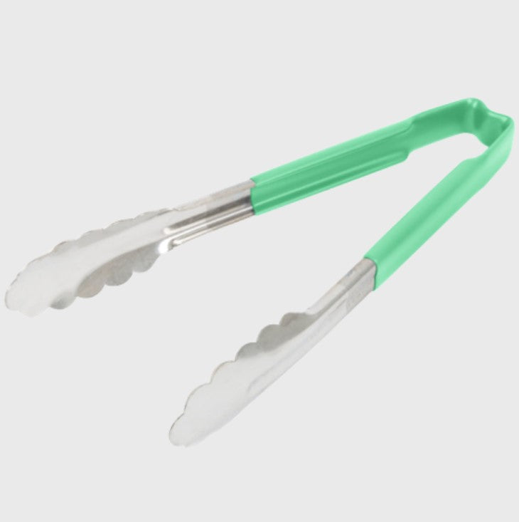 Vollrath Utility Tong Stainless Steel Green Handle 9.5"