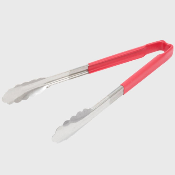 Vollrath Utility Tong Stainless Steel Red Handle 12"