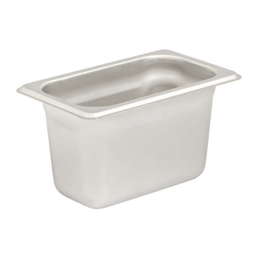 Browne 5781904 Stainless Steel 1/9 Size Anti-Jam Steam Table Pan 4" Deep, 1.1 qt