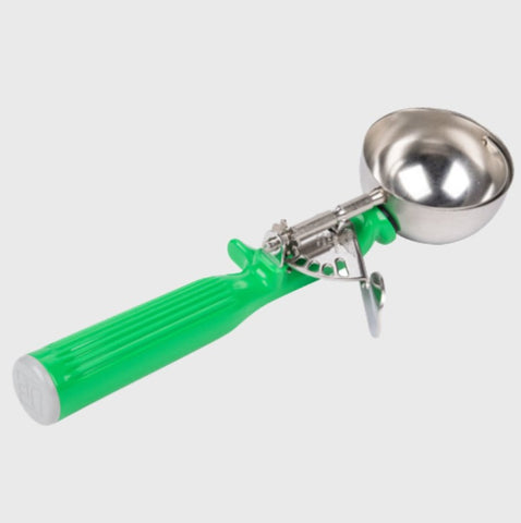 Vollrath Disher 2-2/3 oz. Size 12 Green Handle
