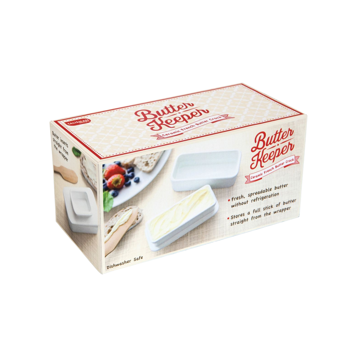 Harold Import 00537 Talisman Stoneware Butter Keeper with Cover, 6.5"